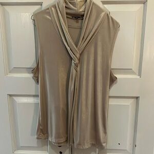 Elegant Beige Sleeveless Top